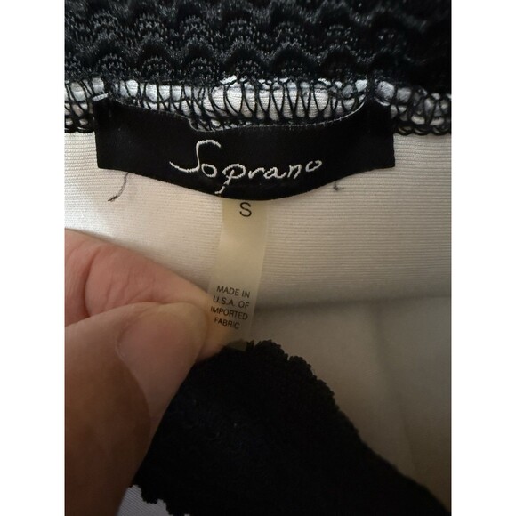 Soprano Black And White Stripe Scuba Skirt Size S Mini - Picture 3 of 4